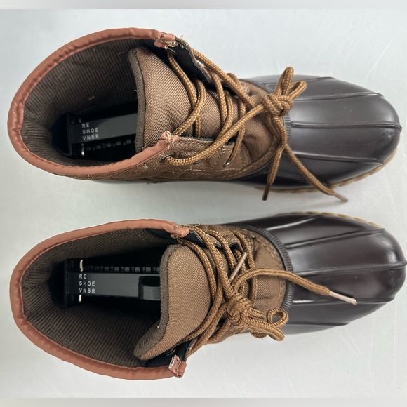 St. John's Bay Womens Denton Flat Heel Rain Boots Winter Boots Brown/Black Sz 7 - Picture 6 of 14